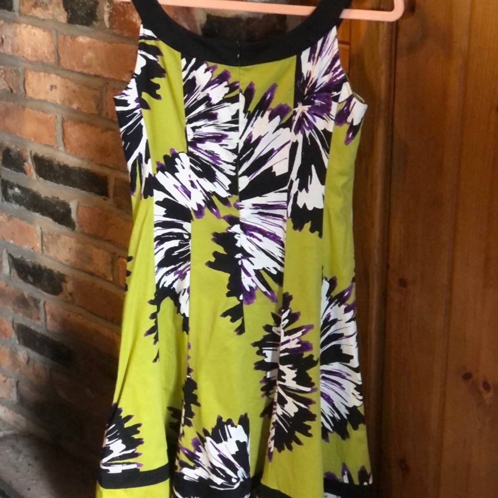 Chartreuse, violet and white Nine West Dress Size 4 - Picture 6 of 8
